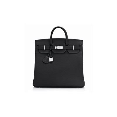 HERMÈS MASTER HAC BIRKIN 40 BLACK TOGO PALLADIUM BAG (40*38*24cm) 
